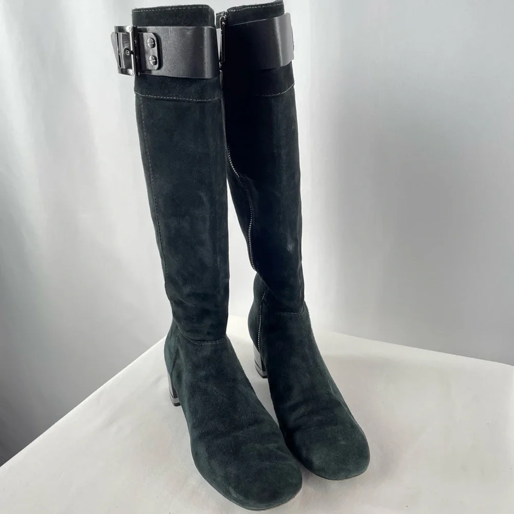 Tory Burch Suede Riding Boots in Black Size‎ 10